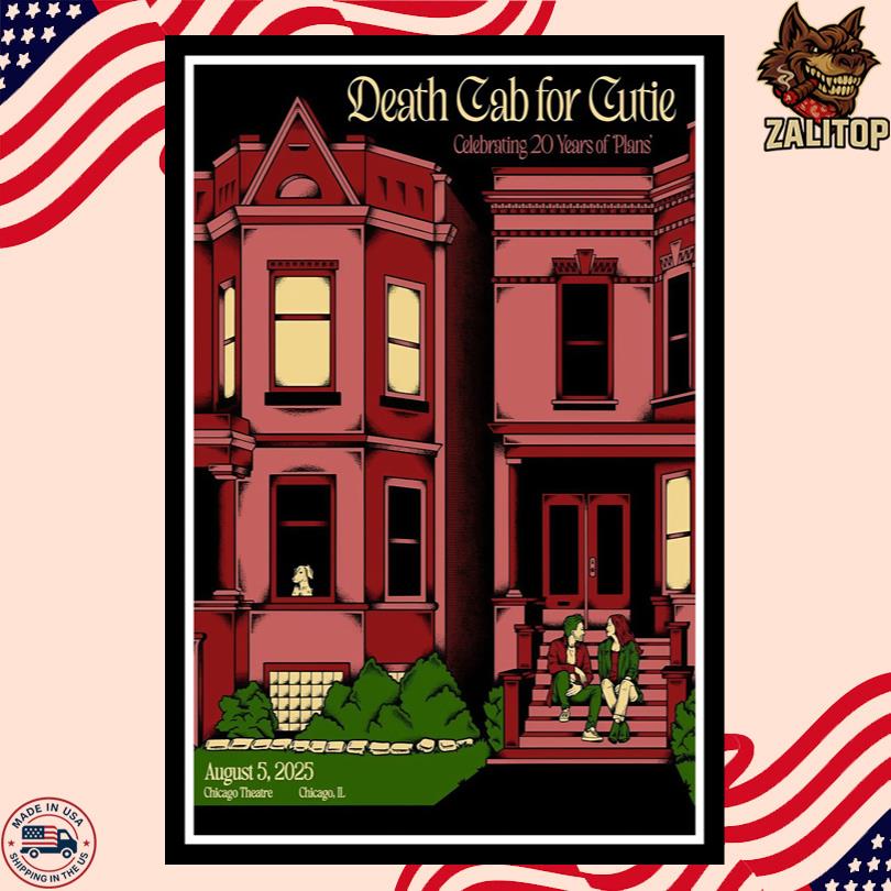 Death Cab for Cutie Plans 20th Anniversary Chicago, IL Aug 5, 2025 Poster