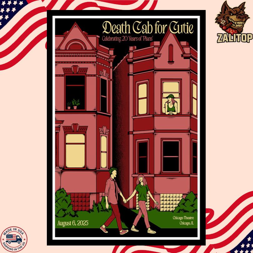 Death Cab for Cutie Plans 20th Anniversary Chicago IL Aug 6 2025 Poster