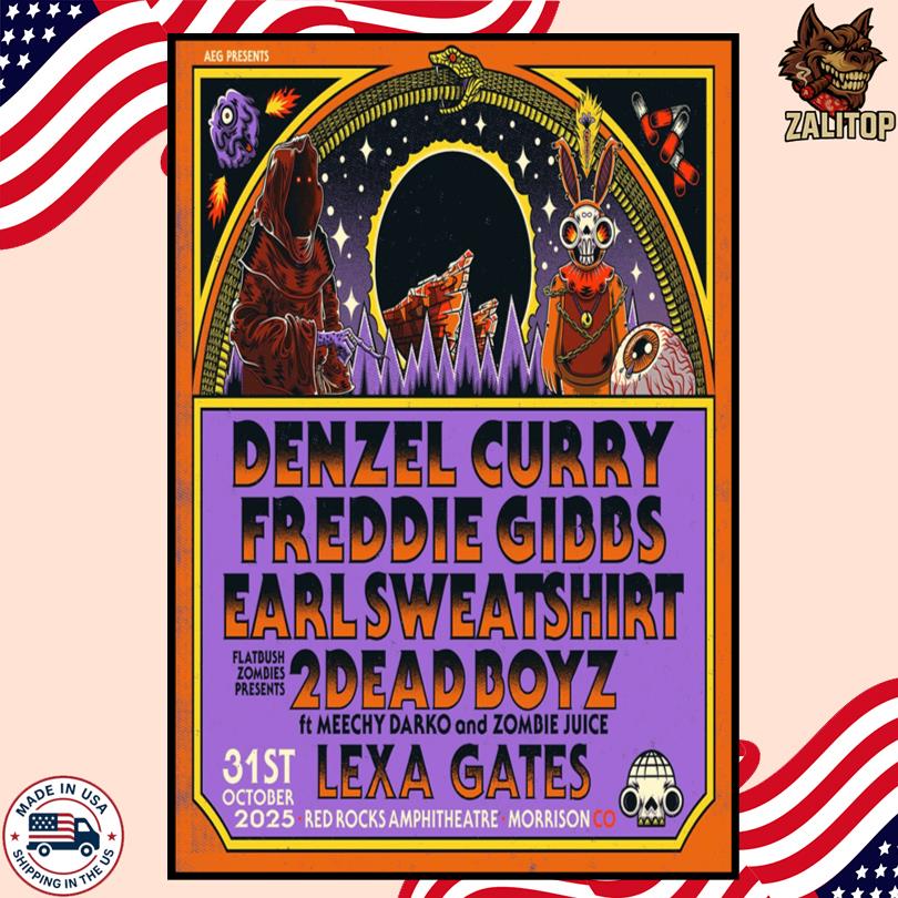 Denzel Curry Oct 31 2025 Red Rocks Amphitheatre Morrison CO Poster-Portrait - Poster