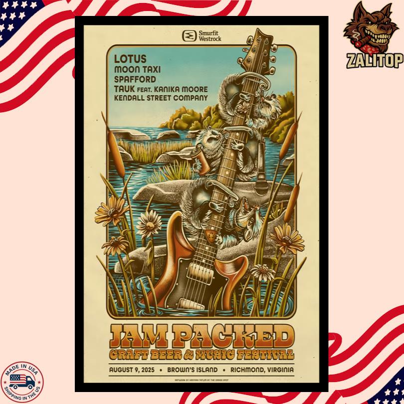 JamPacked Craft Beer & Music Festival August 9, 2025 Brown\'s Island, Richmond, Virginia Poster