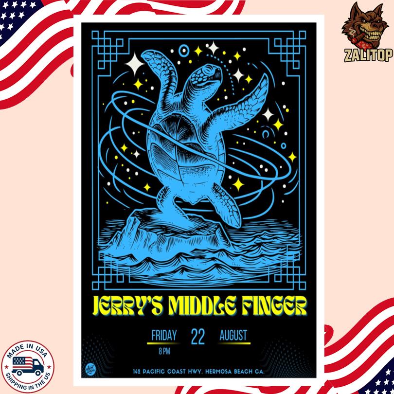 Jerrys Middle Finger August 22 2025 Hermosa Beach CA Poster-Portrait - Poster