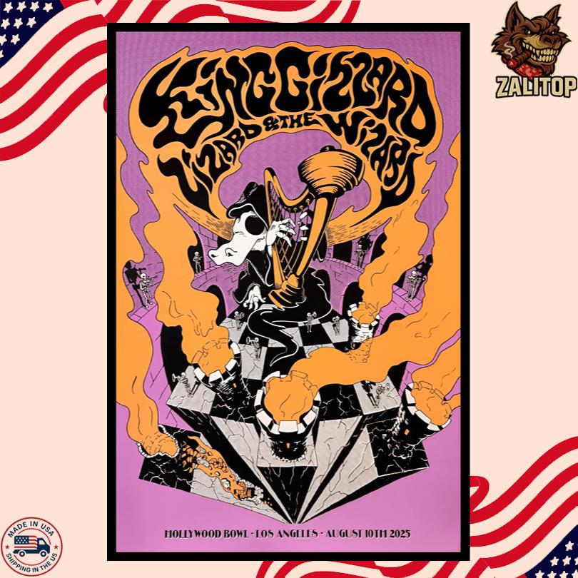King Gizzard And The Lizard Wizard Aug 10 2025 Los Angeles, CA Tour Poster