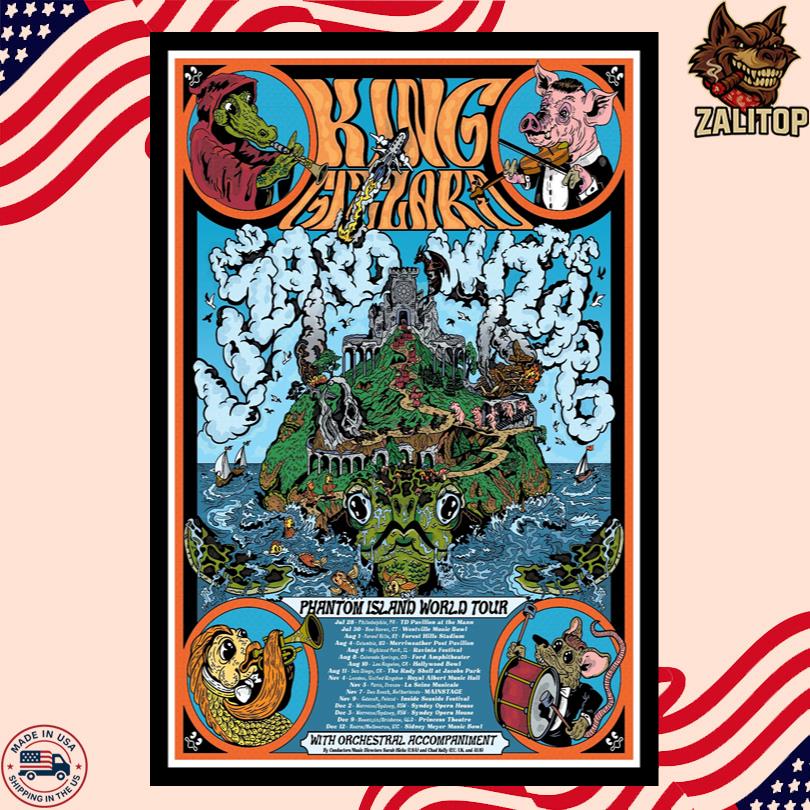 King Gizzard & The Lizard Wizard 2025 Phantom Island World Tour Bootleg Poster
