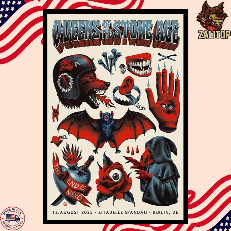 Queens Of The Stone Age Aug 12 2025 Berlin DE Live Show Poster -Portrait - Poster
