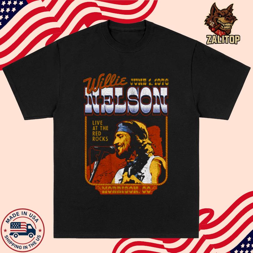 Sportiqe Red Rocks Willie Nelson Limited Shirt