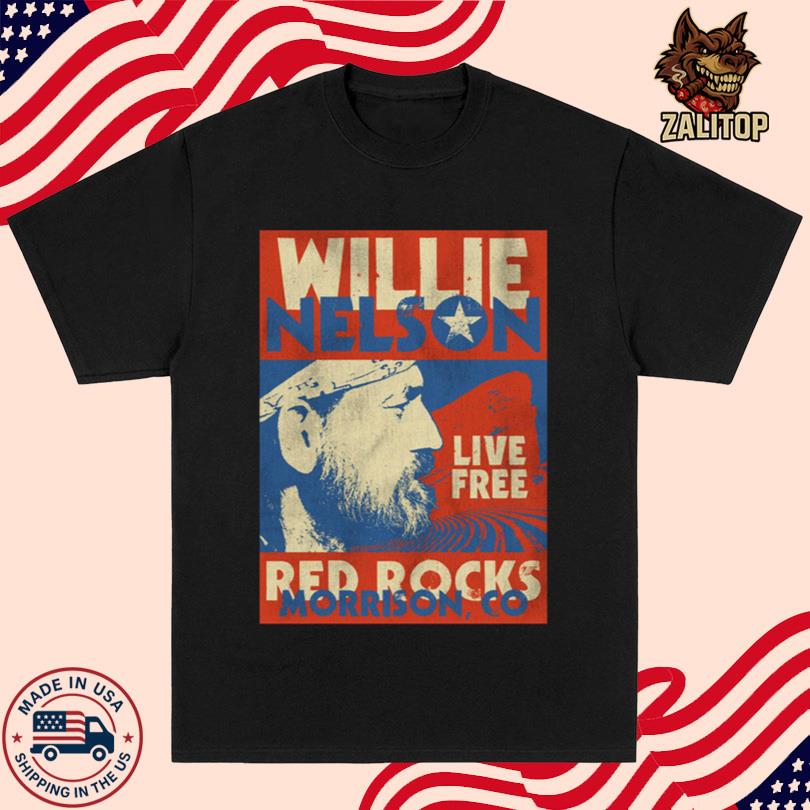 Sportiqe Red Rocks Willie Nelson T-Shirt