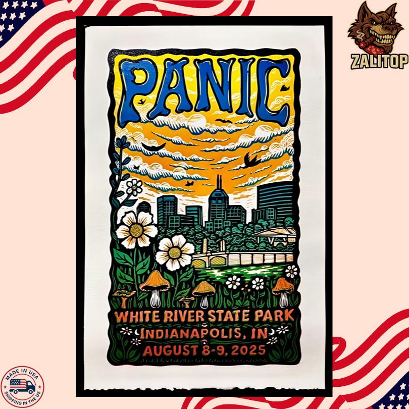 Widespread Panic Event Poster Everwise Amphitheater Indianapolis IN Aug 8-9 2025