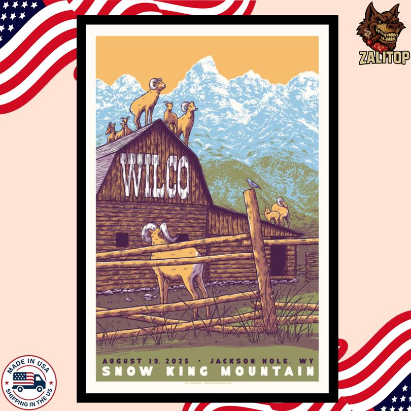 Wilco 19 August 2025 Jackson WY Snow King Tour Poster