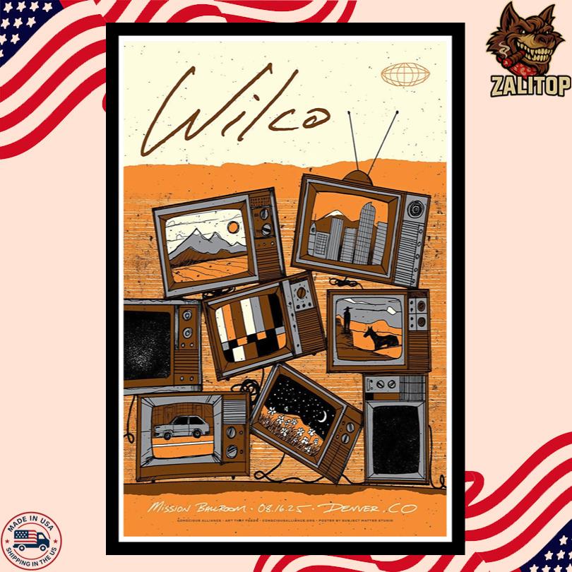 Wilco Tour 16 Aug 2025 Denver CO Poster-Portrait - Poster