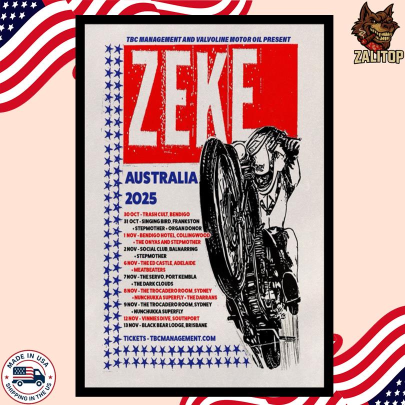 Zeke Tour Australian 2025 Poster